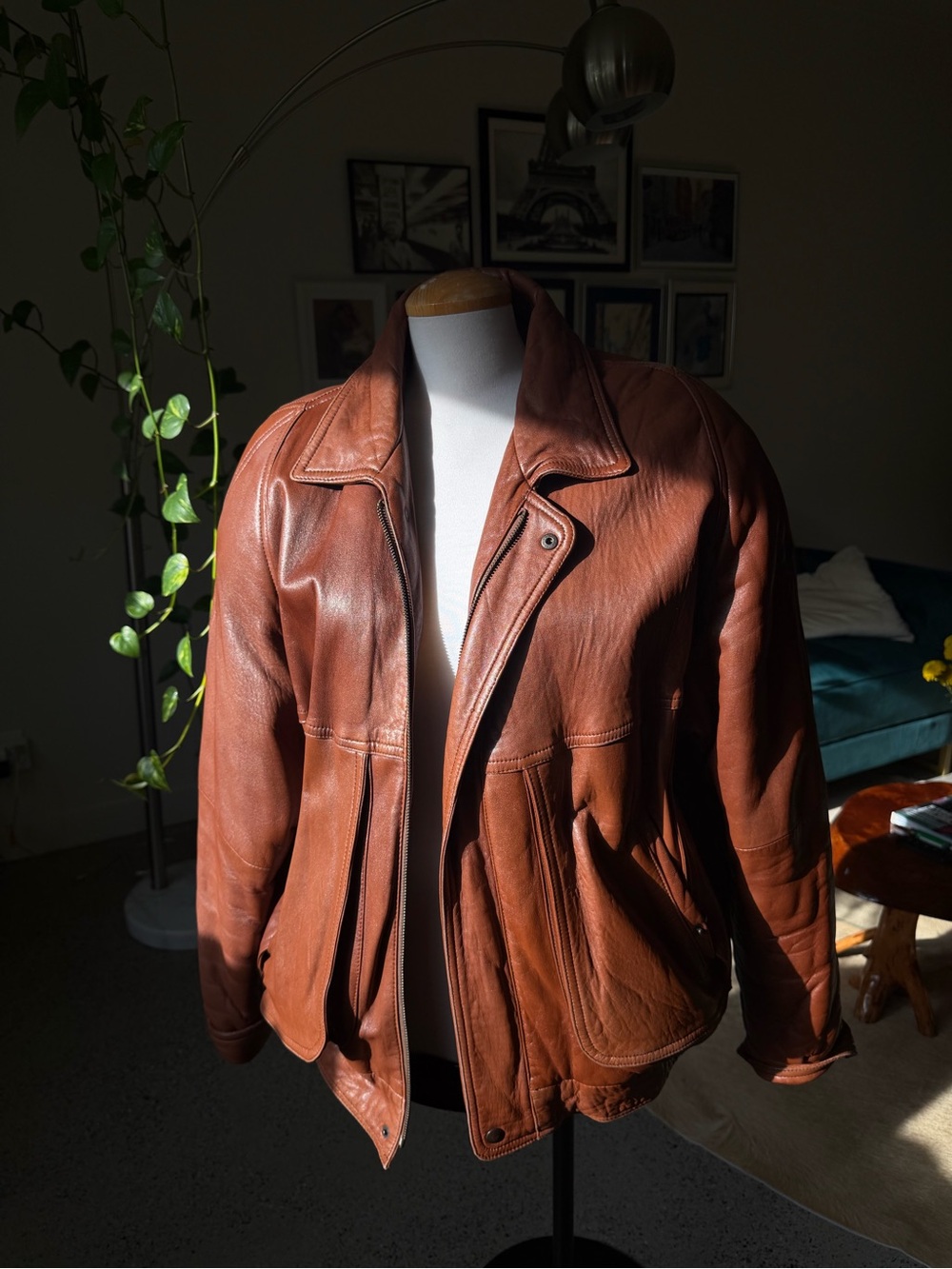 Men's Brown Leather Jacket - Classic Casual Coat